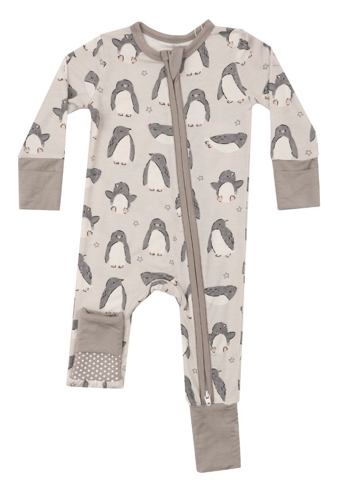 Angel Dear 2 Way Zipper Romper: Penguin Pals