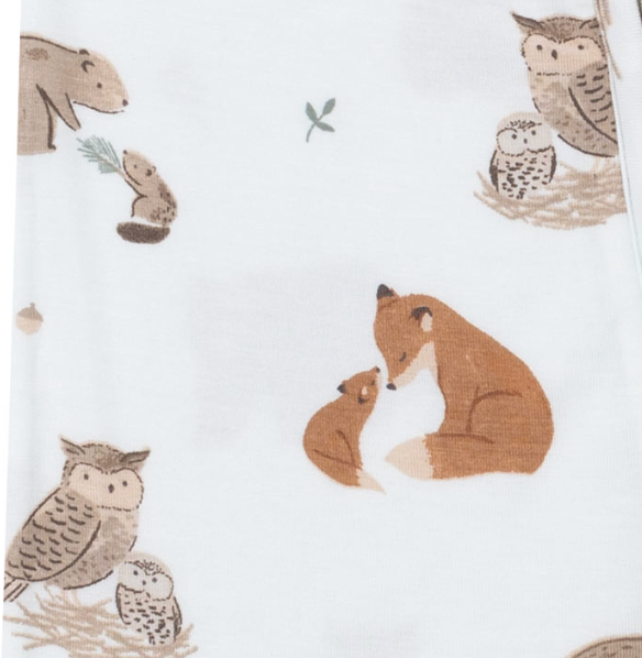 Angel Dear 2 Way Zipper Footie: Mixed Woodland Animals Blue