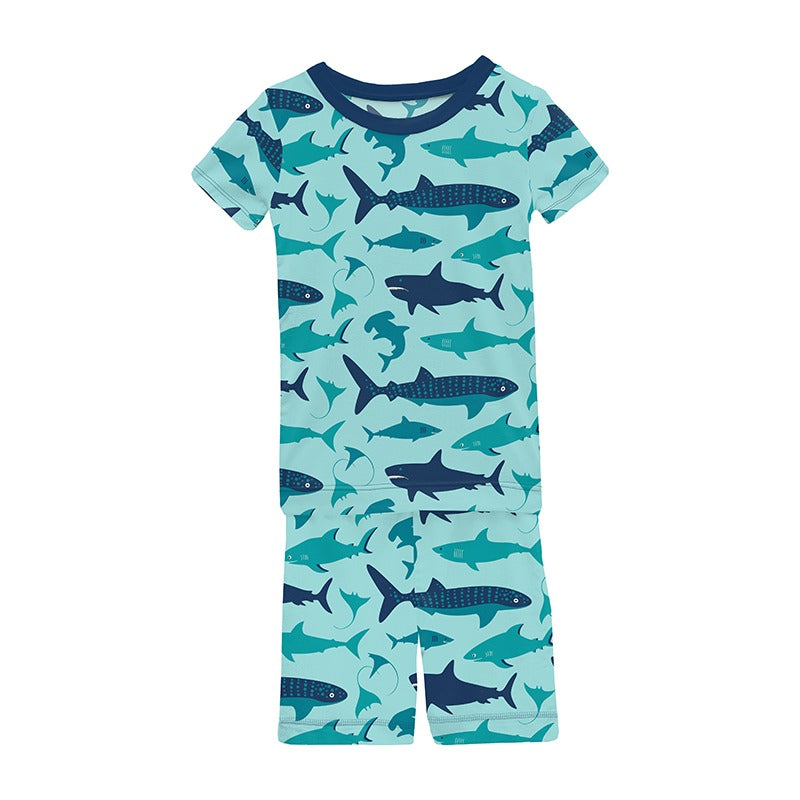 Print of the Week Kickee Pants Pajama Set with Shorts: Summer Sky Shark