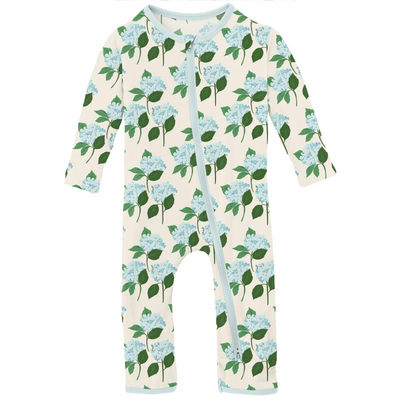 PRESALE Kickee Pants Coverall with 2 Way Zipper: Hydrangea Bouquet