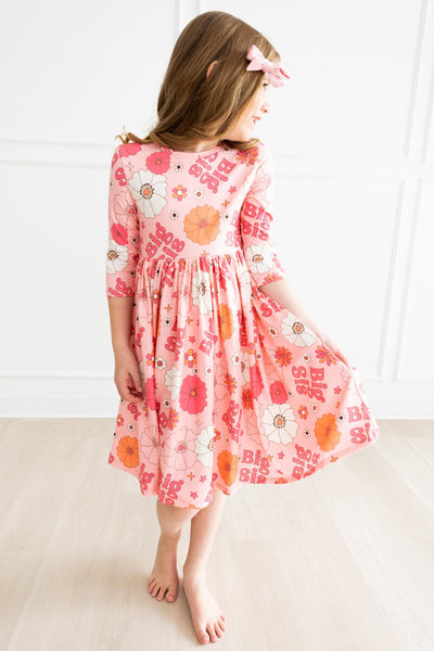 Mila & Rose:  Big Sis Floral Twirl Dress