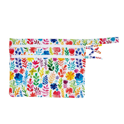 BapronBaby Waterproof Wet Bag: Rainbow Watercolor Floral