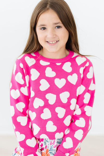 Mila & Rose:  Hot Pink Hearts Sweater