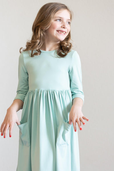 Mila & Rose:  Sage 3/4 Pocket Twirl Dress