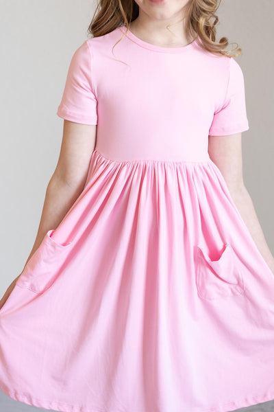 Mila & Rose:  Bubblegum Pink S/S Pocket Twirl Dress