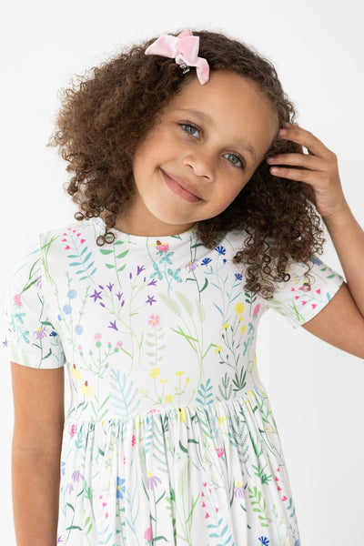 Mila & Rose:  Spring Dandelion Floral S/S Pocket Twirl Dress