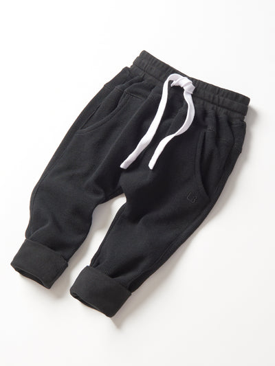 Little Bipsy Waffle Jogger: Black