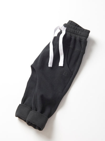 Little Bipsy Waffle Jogger: Black