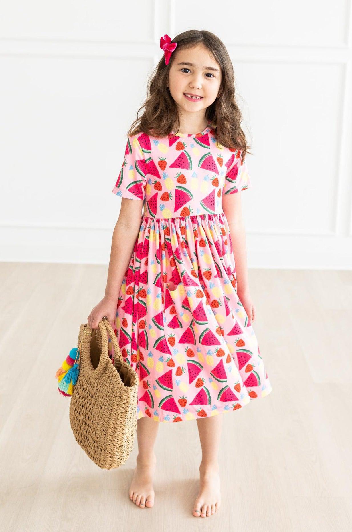 Mila & Rose:  Watermelon Wonder S/S Pocket Twirl Dress