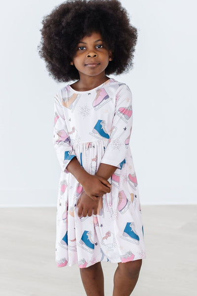 Mila & Rose:  Figure Skate 3/4 Sleeve Twirl Dress