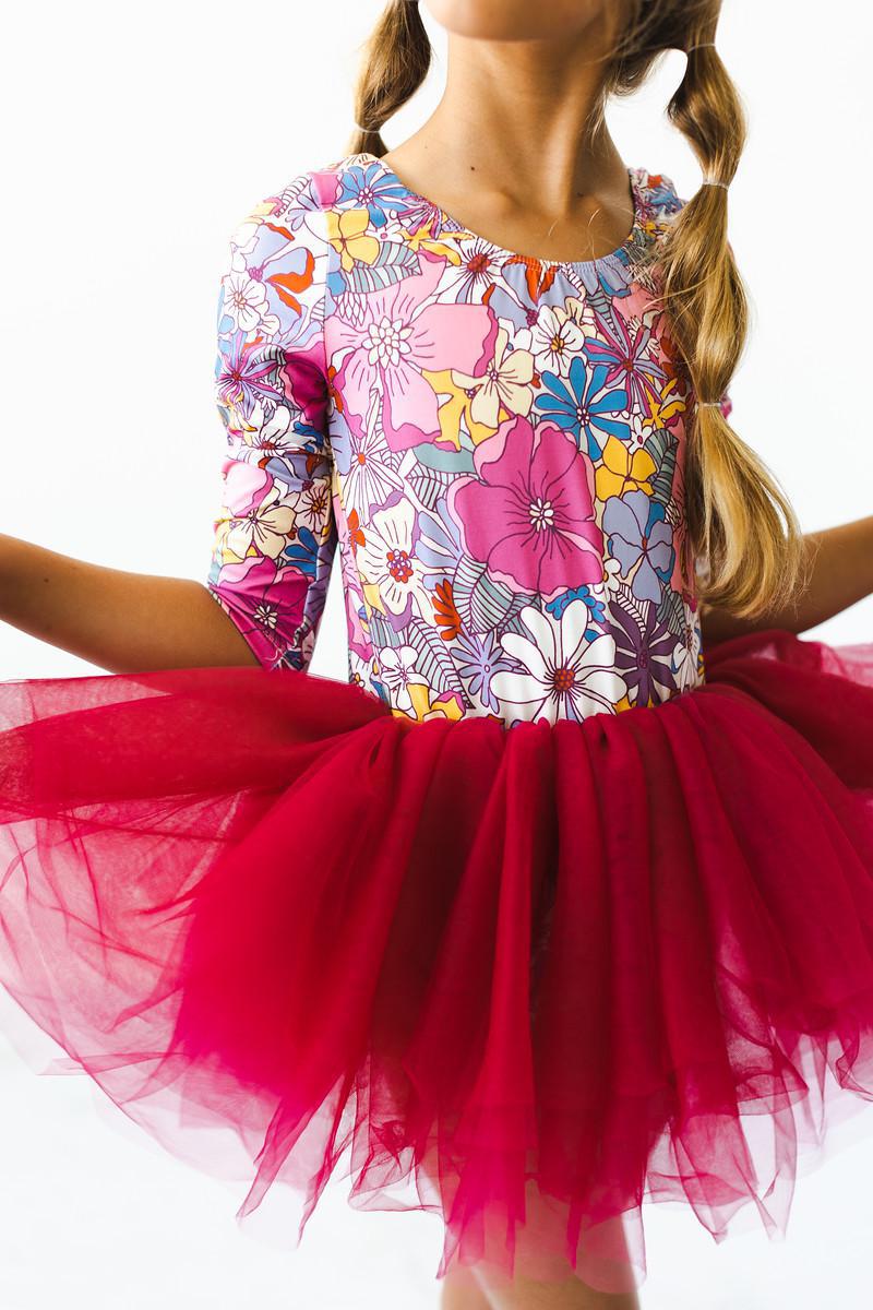 Mila & Rose:  Mauve What's Up Buttercup 3/4 Tutu Leotard