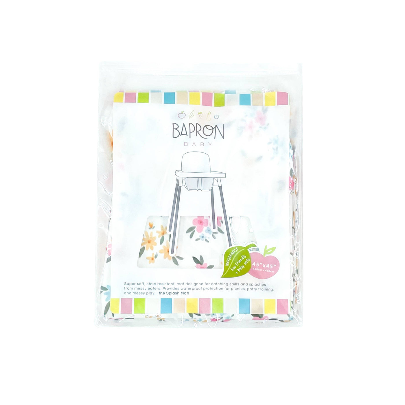 Bapron Splash Mat: Pastel Floral