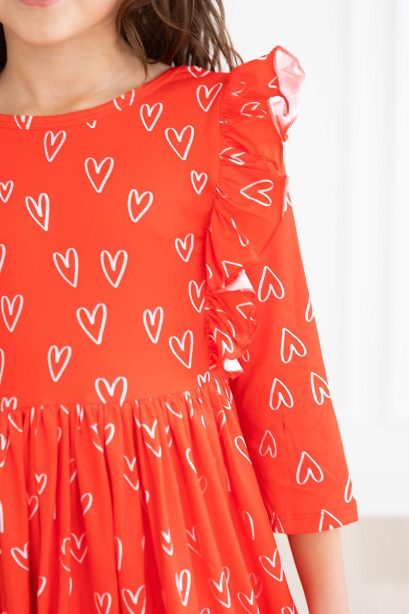 Mila & Rose:  Roses are Red Ruffle Twirl Dress