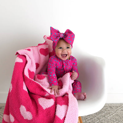 Gigi and Max - Pink Heart Plush Blanket