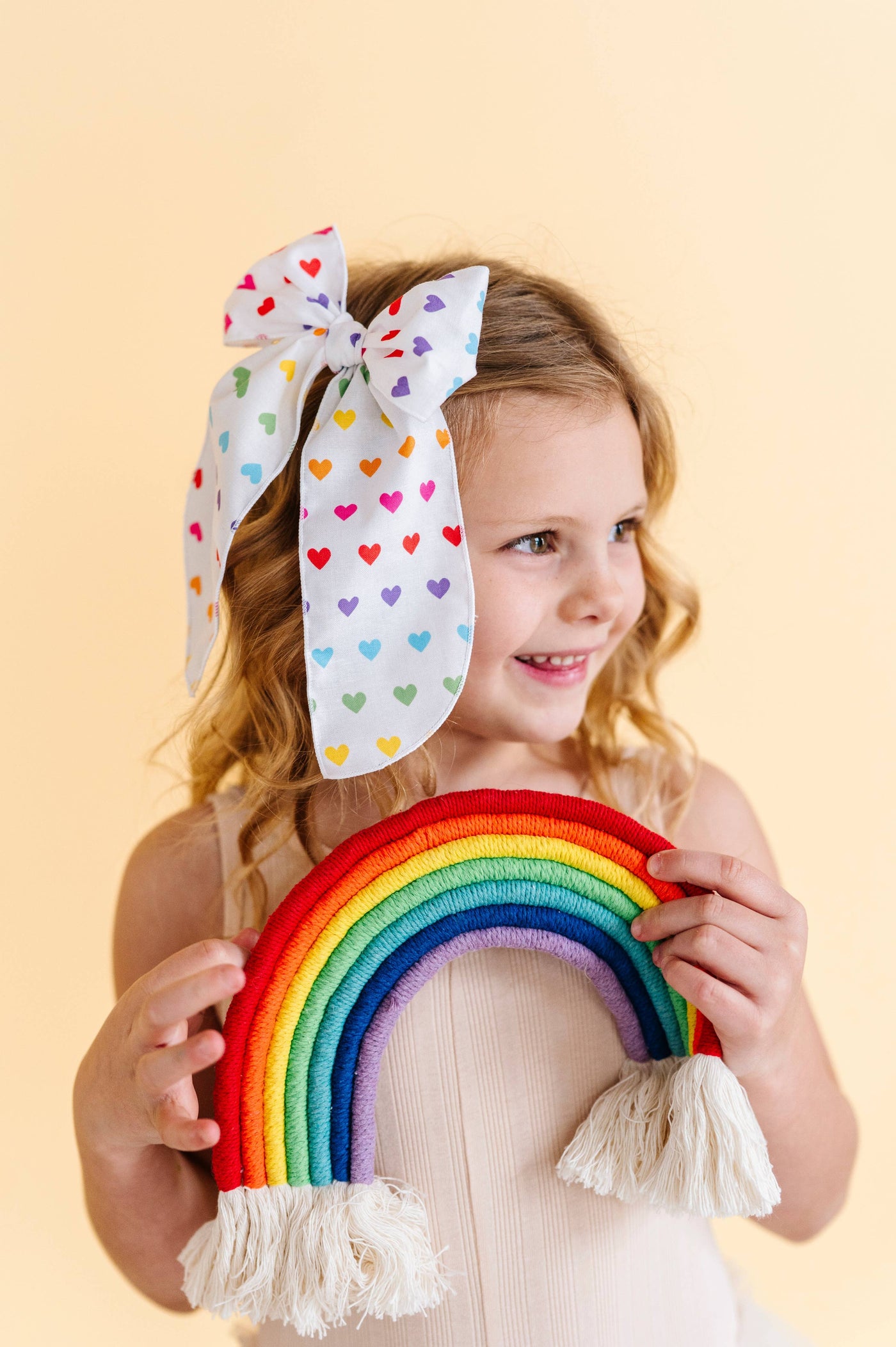 Baby Bling Bows Belle Clips: Rainbow Hearts