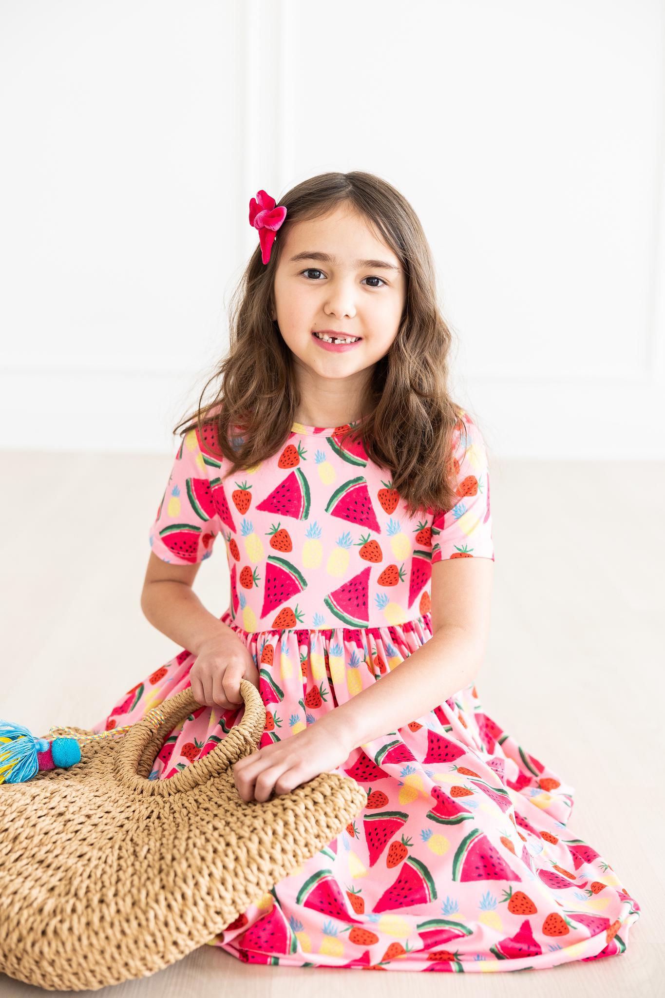 Mila & Rose:  Watermelon Wonder S/S Pocket Twirl Dress