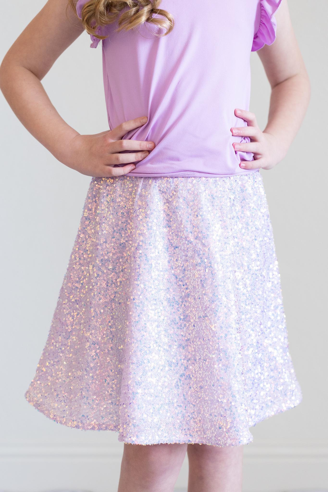 Mila & Rose:  SALE Lavender Sequin Twirl Skirt