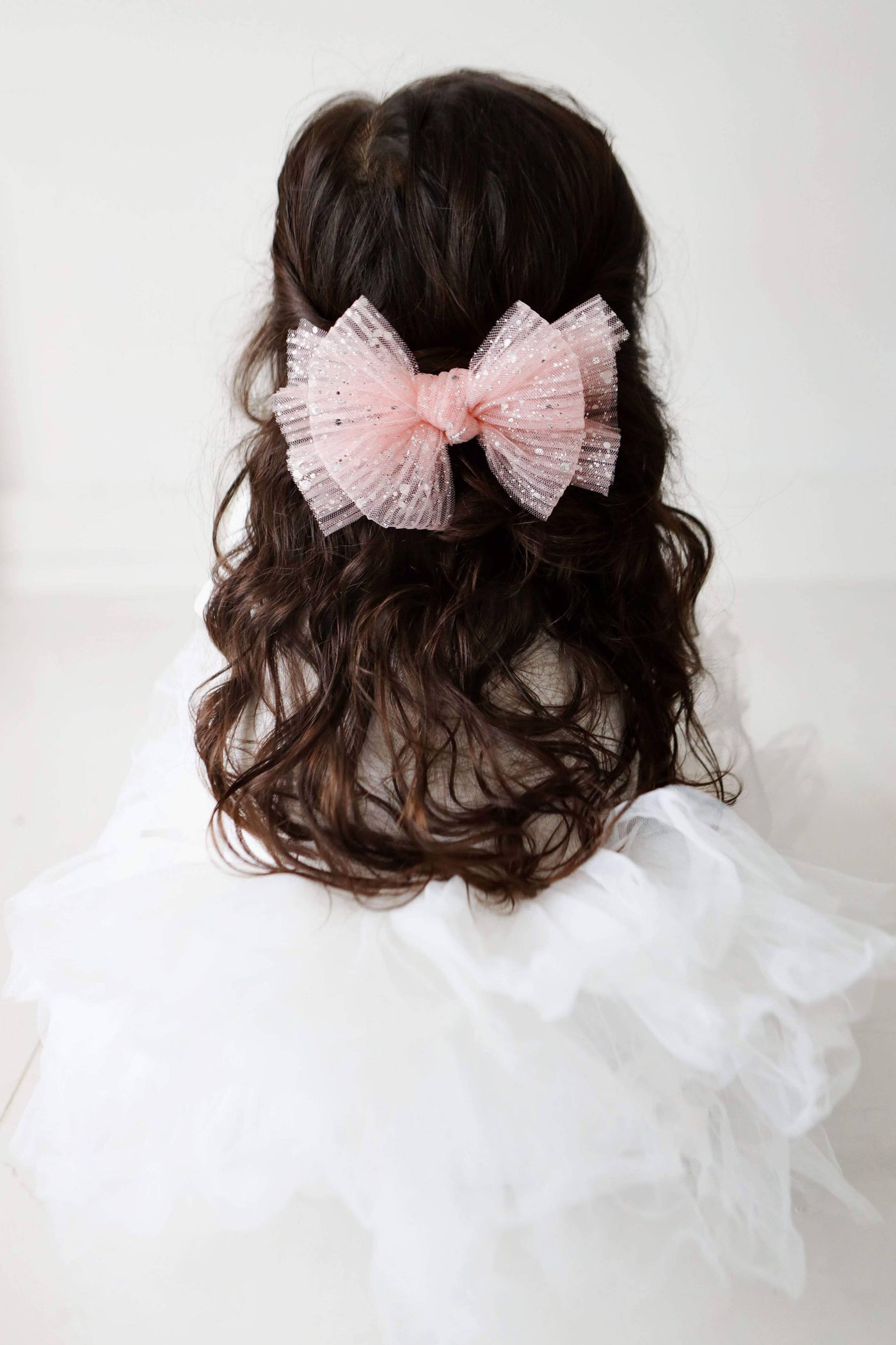 Baby Bling Bows Tulle Clip: Princess Pink