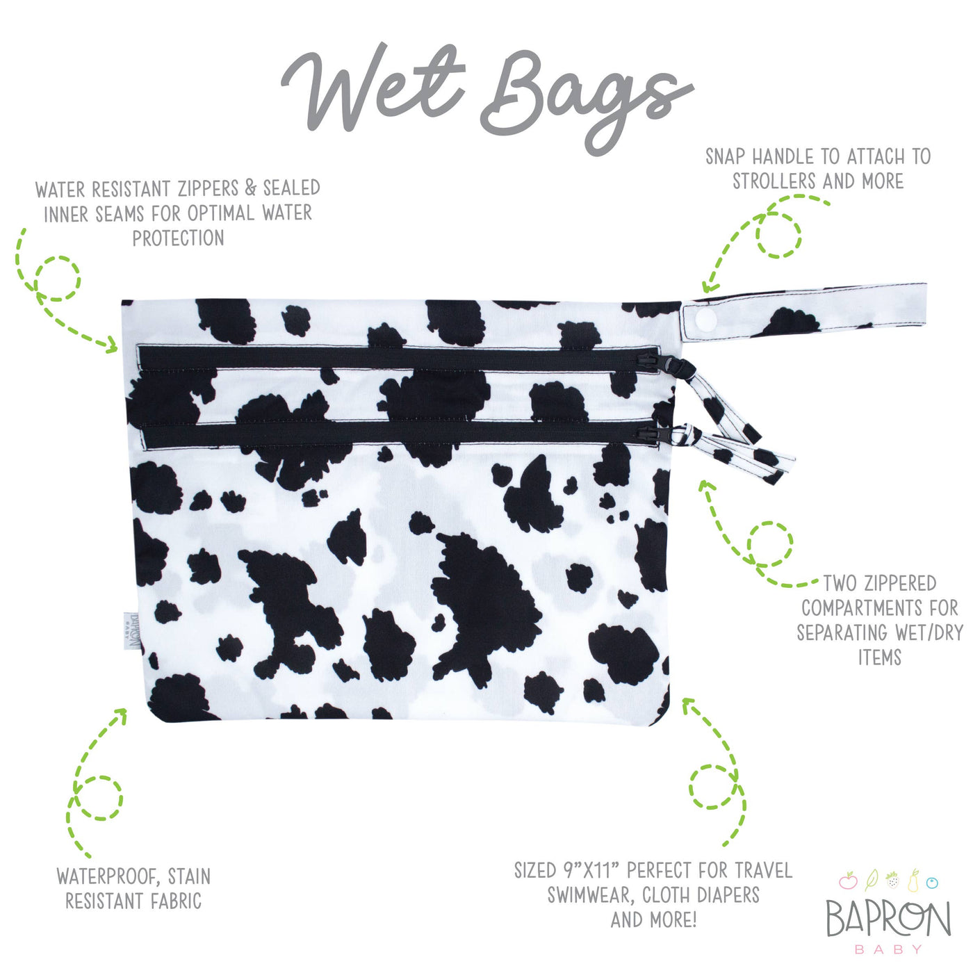 BapronBaby Waterproof Wet Bag: Cowhide