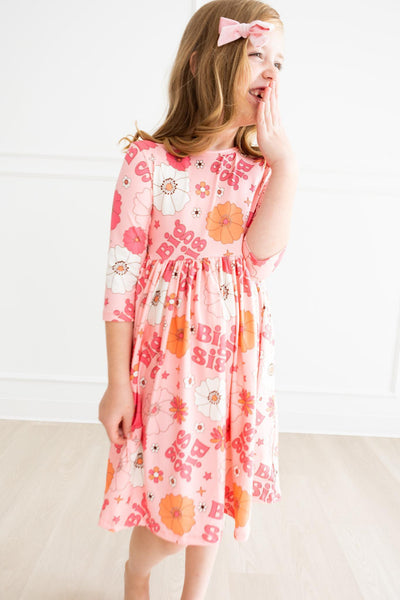 Mila & Rose:  Big Sis Floral Twirl Dress