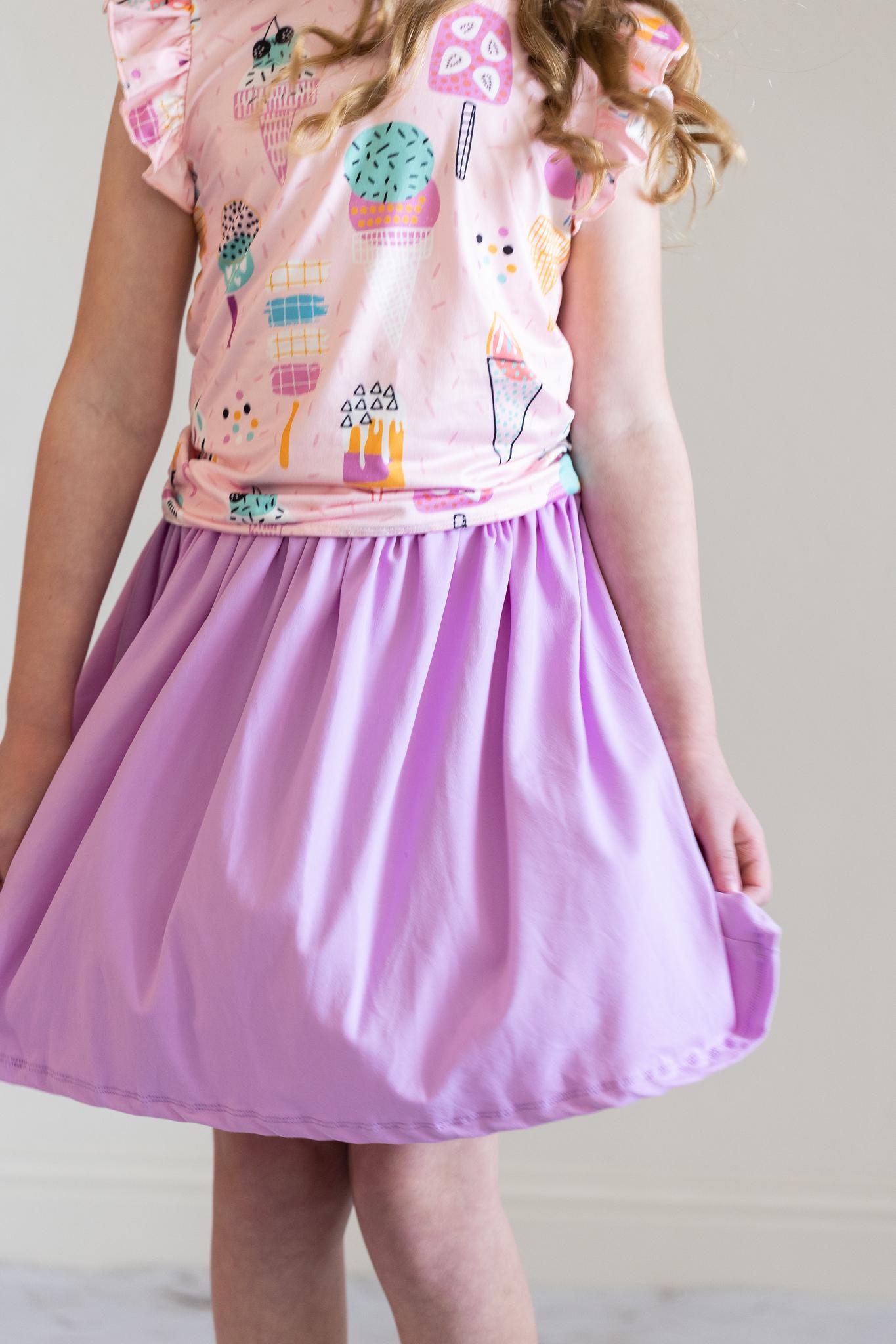 Mila & Rose:  SALE Bright Lilac Twirl Skirt