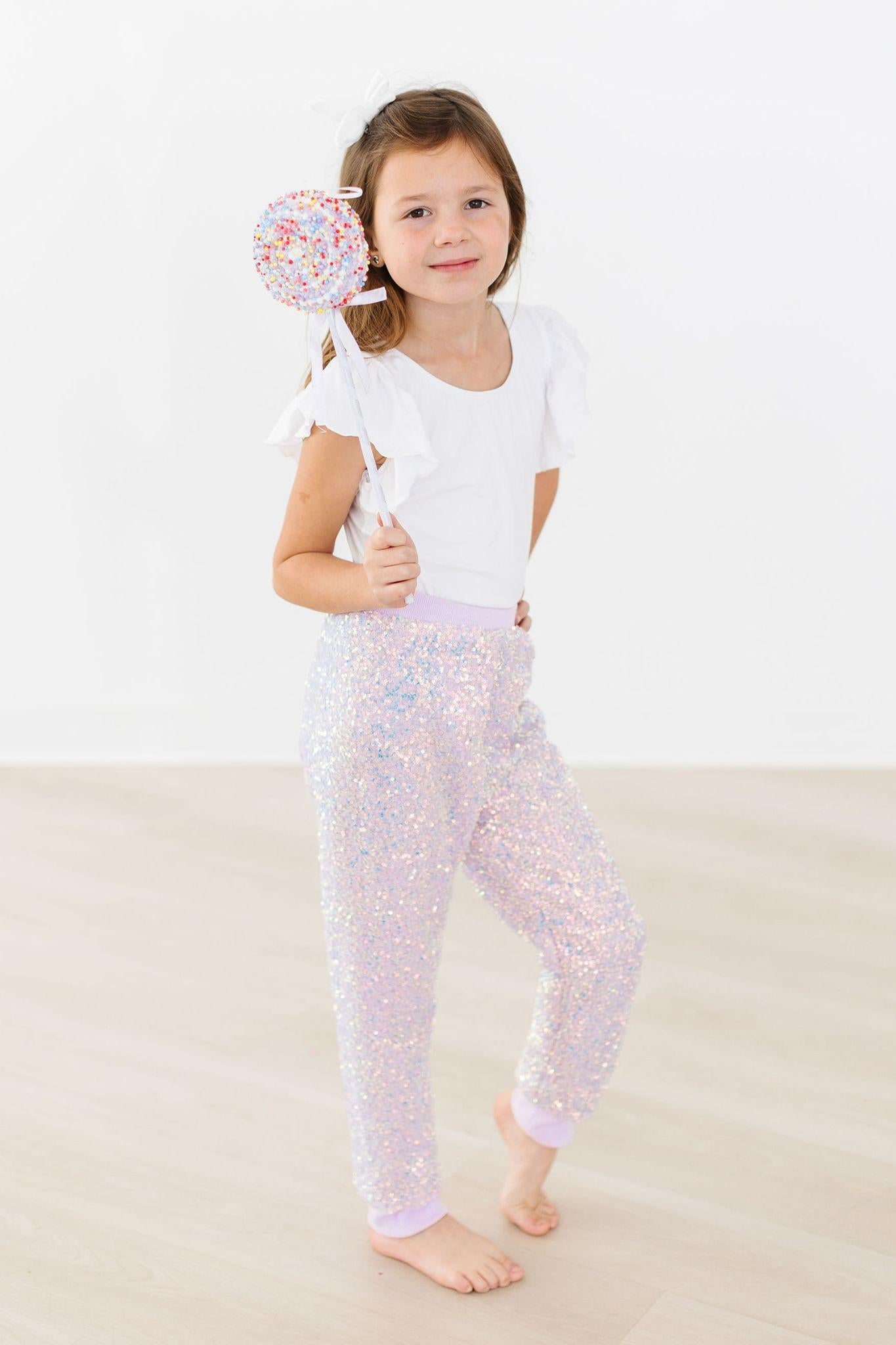 Mila & Rose:  Lavender Sequin Joggers