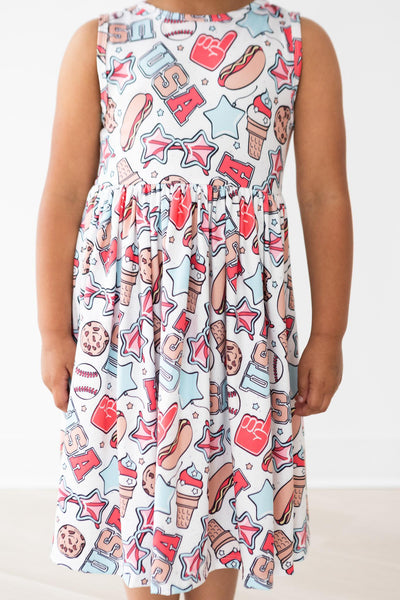 Mila & Rose:  Red, White & BBQ Tank Twirl Dress