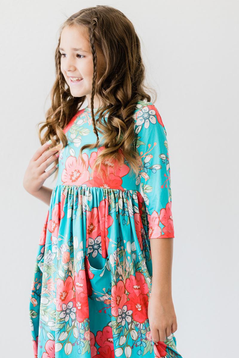 Mila & Rose:  After the Rain 3/4 Sleeve Pocket Twirl Dress