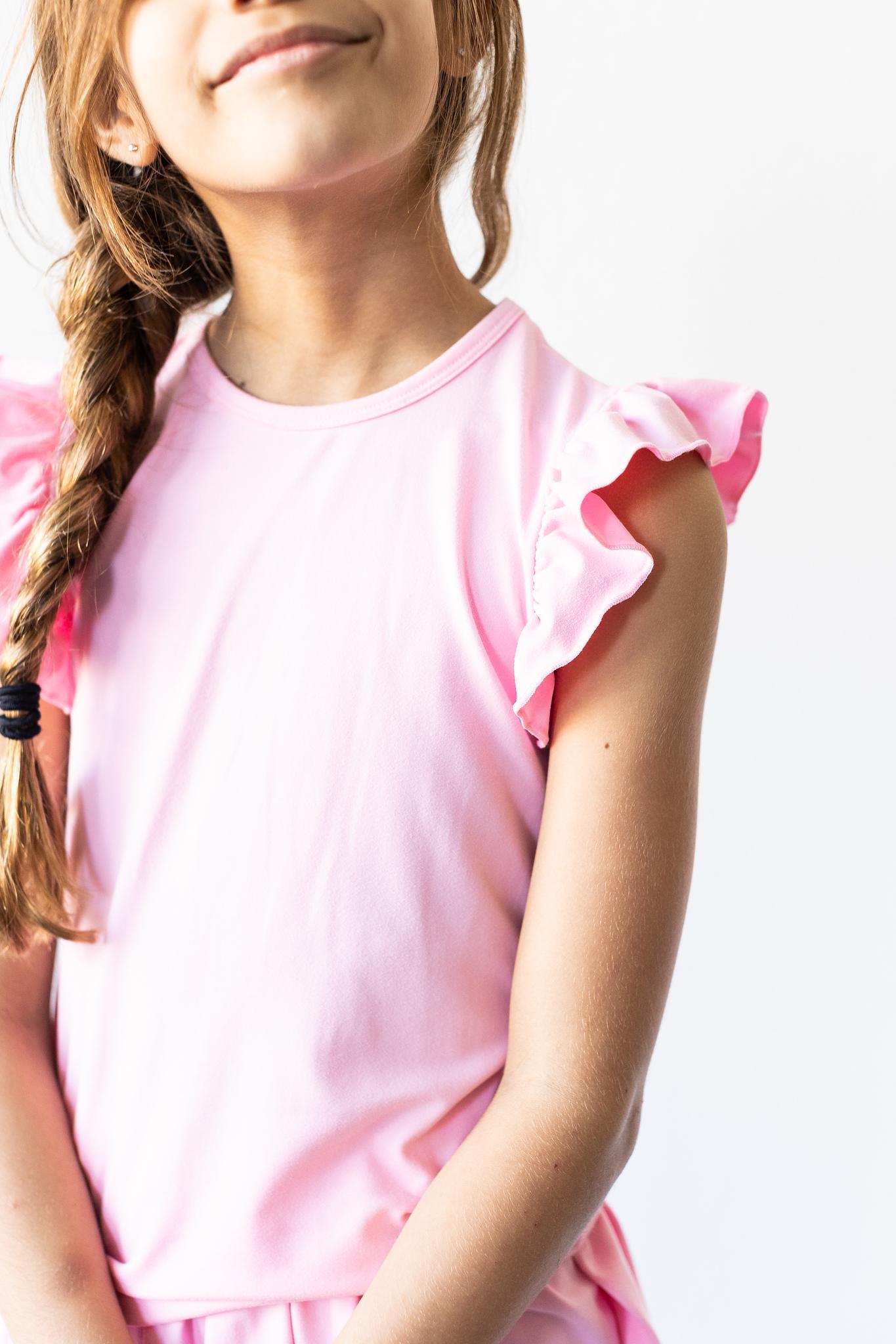 Mila & Rose:  Bubblegum Pink S/S Ruffle Tee