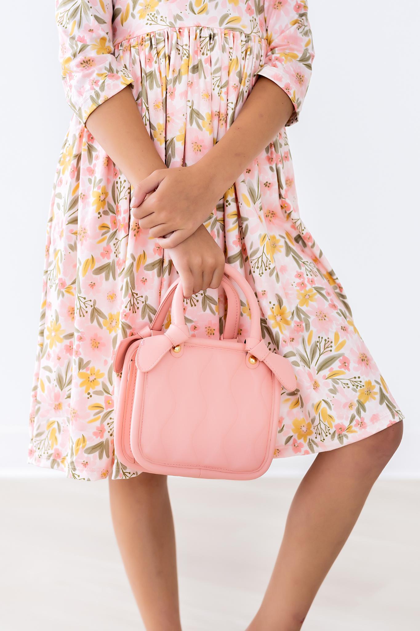 Mila & Rose:  Pretty Peachy 3/4 Sleeve Pocket Twirl Dress