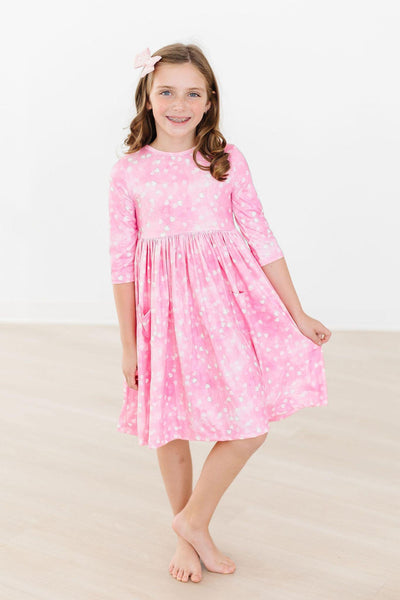 Mila & Rose:  Shine Bright 3/4 Sleeve Pocket Twirl Dress