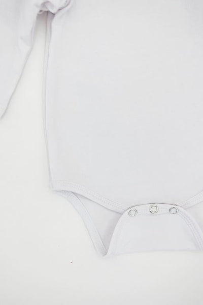 Mila & Rose:  White L/S Flutter Bodysuit