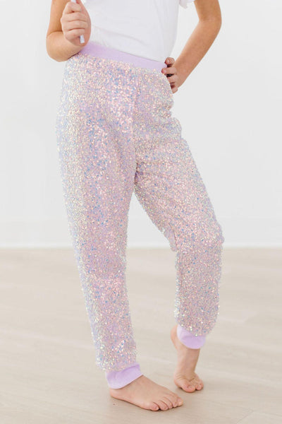 Mila & Rose:  Lavender Sequin Joggers