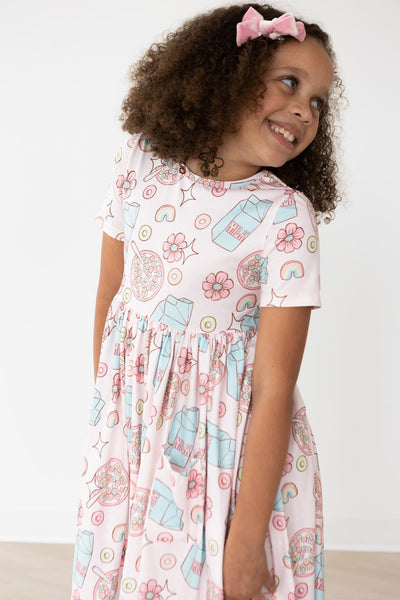 Mila & Rose:  Milk & Cereal S/S Pocket Twirl Dress