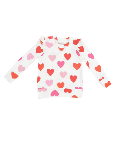 Angel Dear Ruffle Sweatshirt: Big Hearts