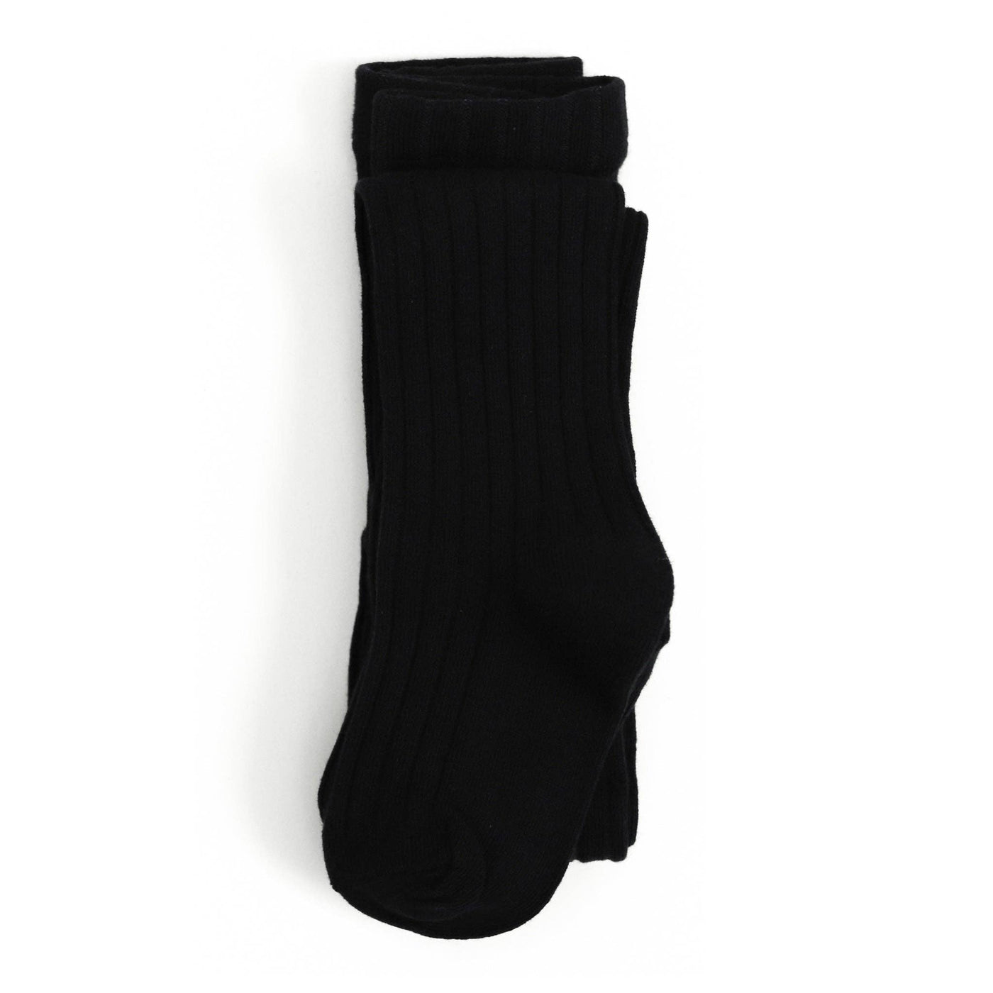 Little Stocking Co. Ribbed Knit Tights: Black