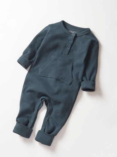 Little Bipsy Waffle Romper: Night Fall