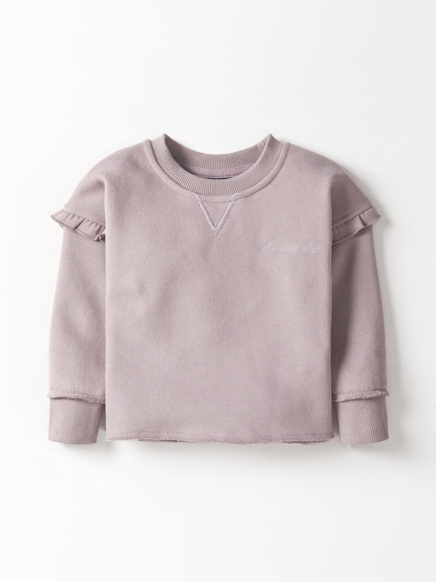 Little Bipsy Ruffle Crewneck: Wisteria