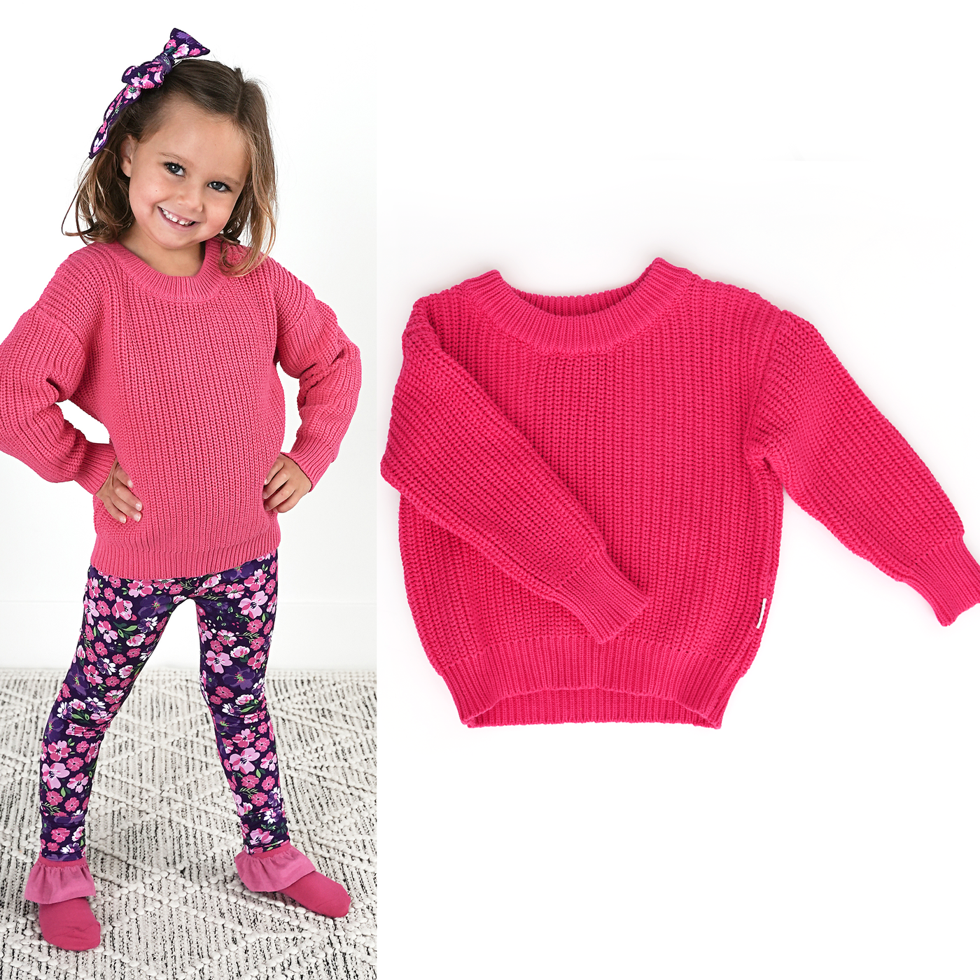 Gigi and Max Sweater: Solid Raspberry