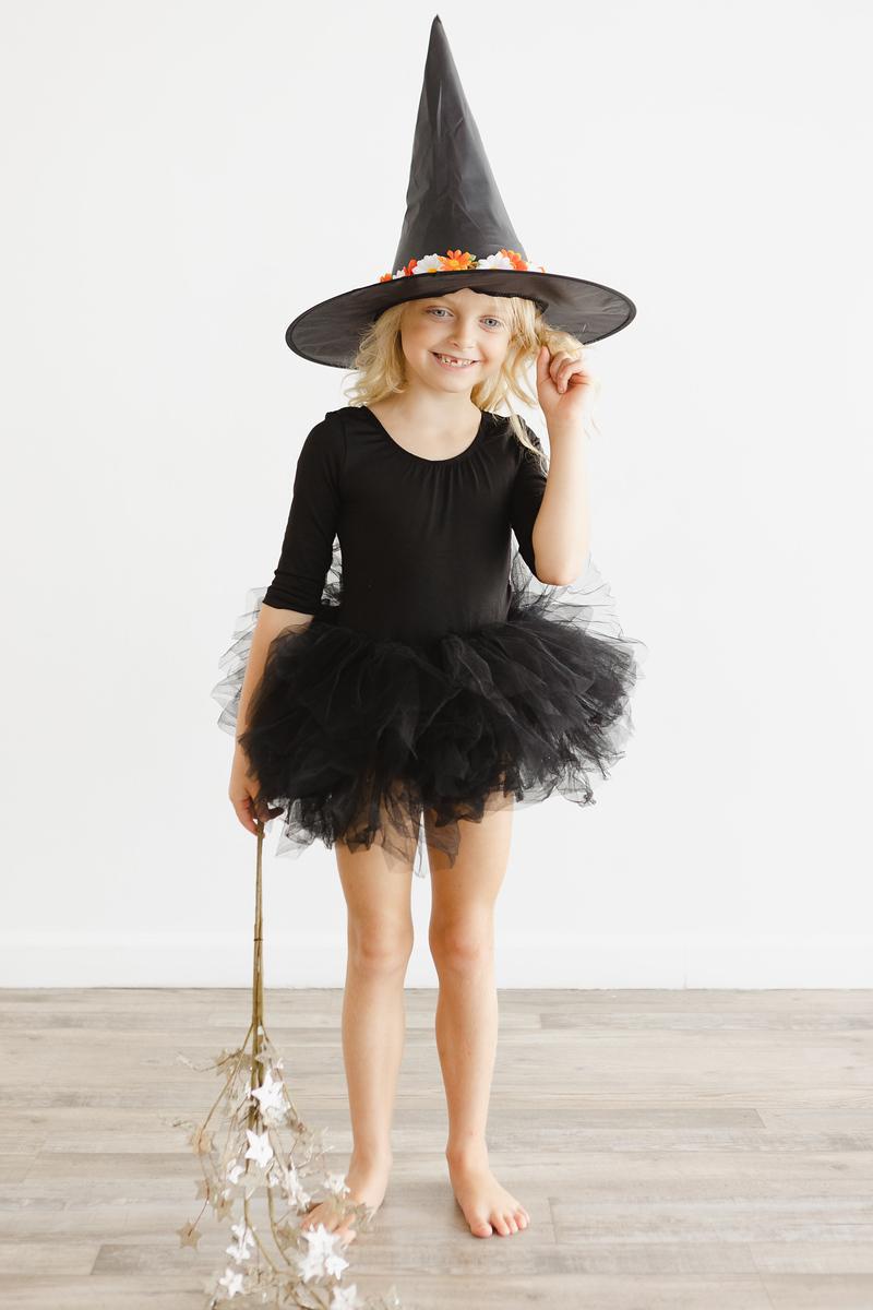 Mila & Rose:  Black 3/4 Tutu Leotard