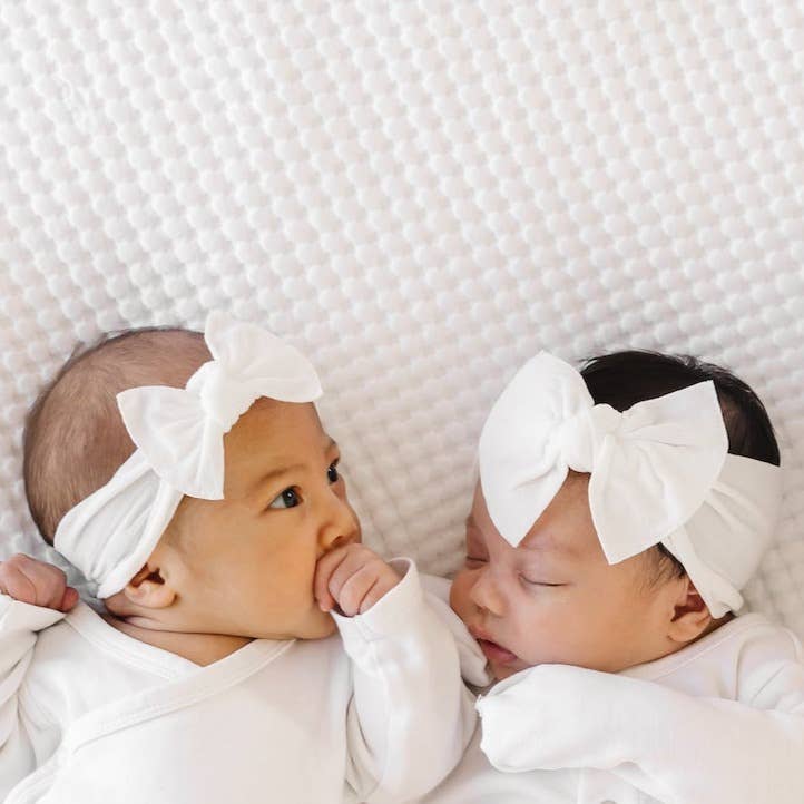 Baby Bling Bows The Knot Headwrap: White