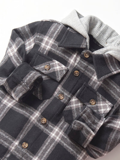 Little Bipsy Hooded Flannel: Black