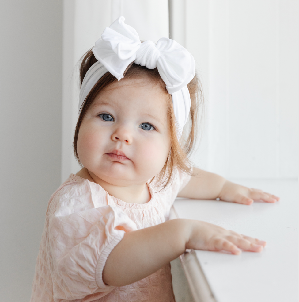 Baby Bling Bows Fab-Bow-Lous Headwrap: White