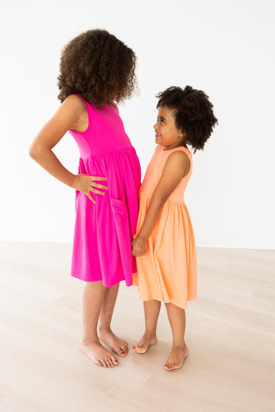 Mila & Rose:  Hot Pink Tank Pocket Twirl Dress