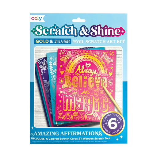 OOLY Scratch & Shine Scratch Cards: Amazing Affirmations