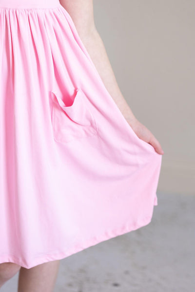 Mila & Rose:  Bubblegum Pink S/S Pocket Twirl Dress