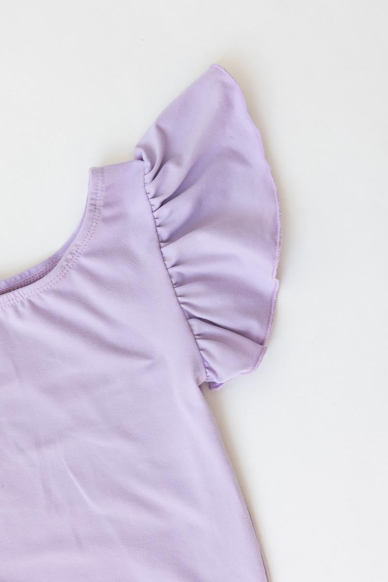 Mila & Rose:  Lavender S/S Flutter Sleeve Leotard