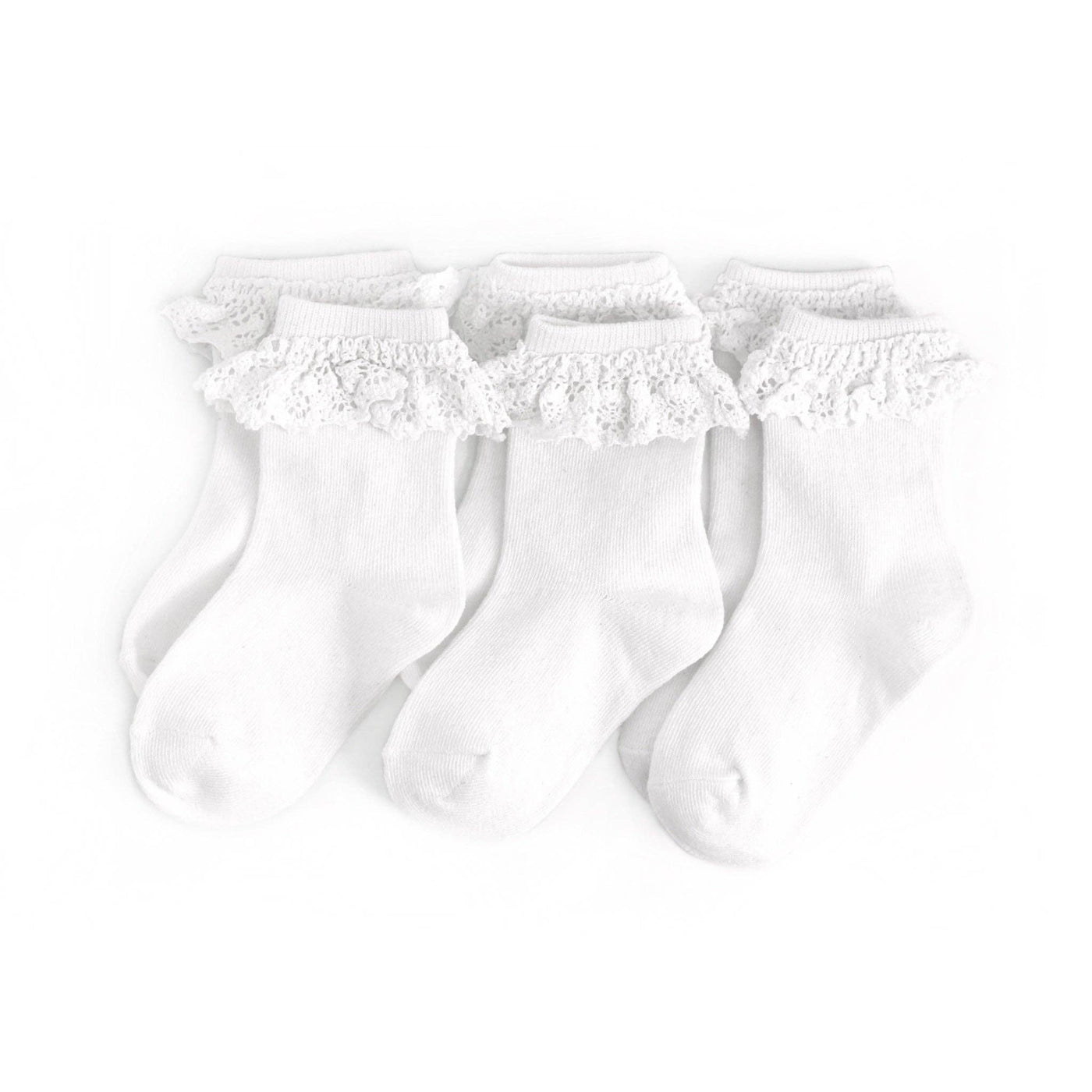 Little Stocking Co. Lace Midi Sock 3-Pack: White