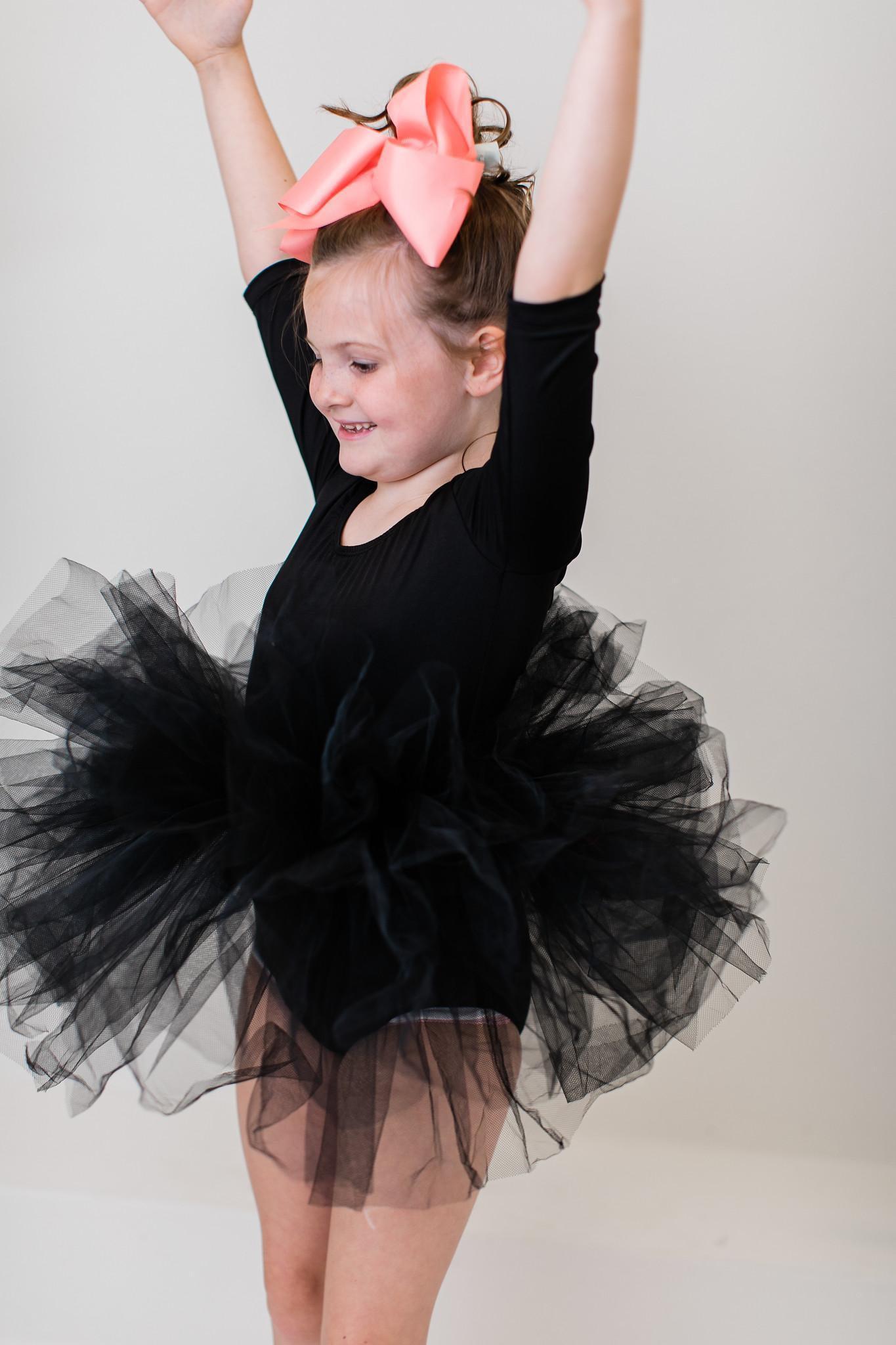 Mila & Rose:  Black 3/4 Tutu Leotard