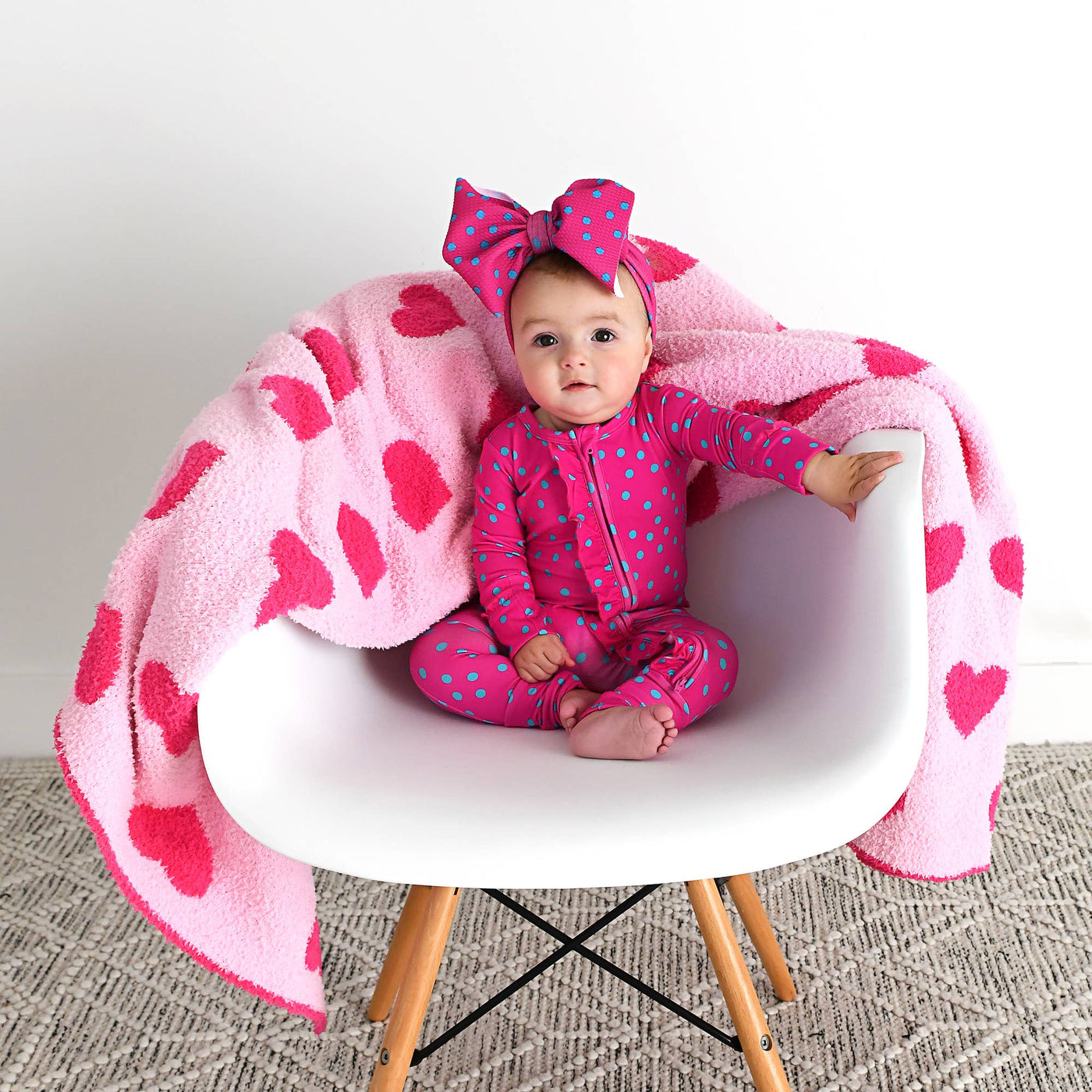 Gigi and Max - Pink Heart Plush Blanket